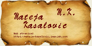 Mateja Kasalović vizit kartica